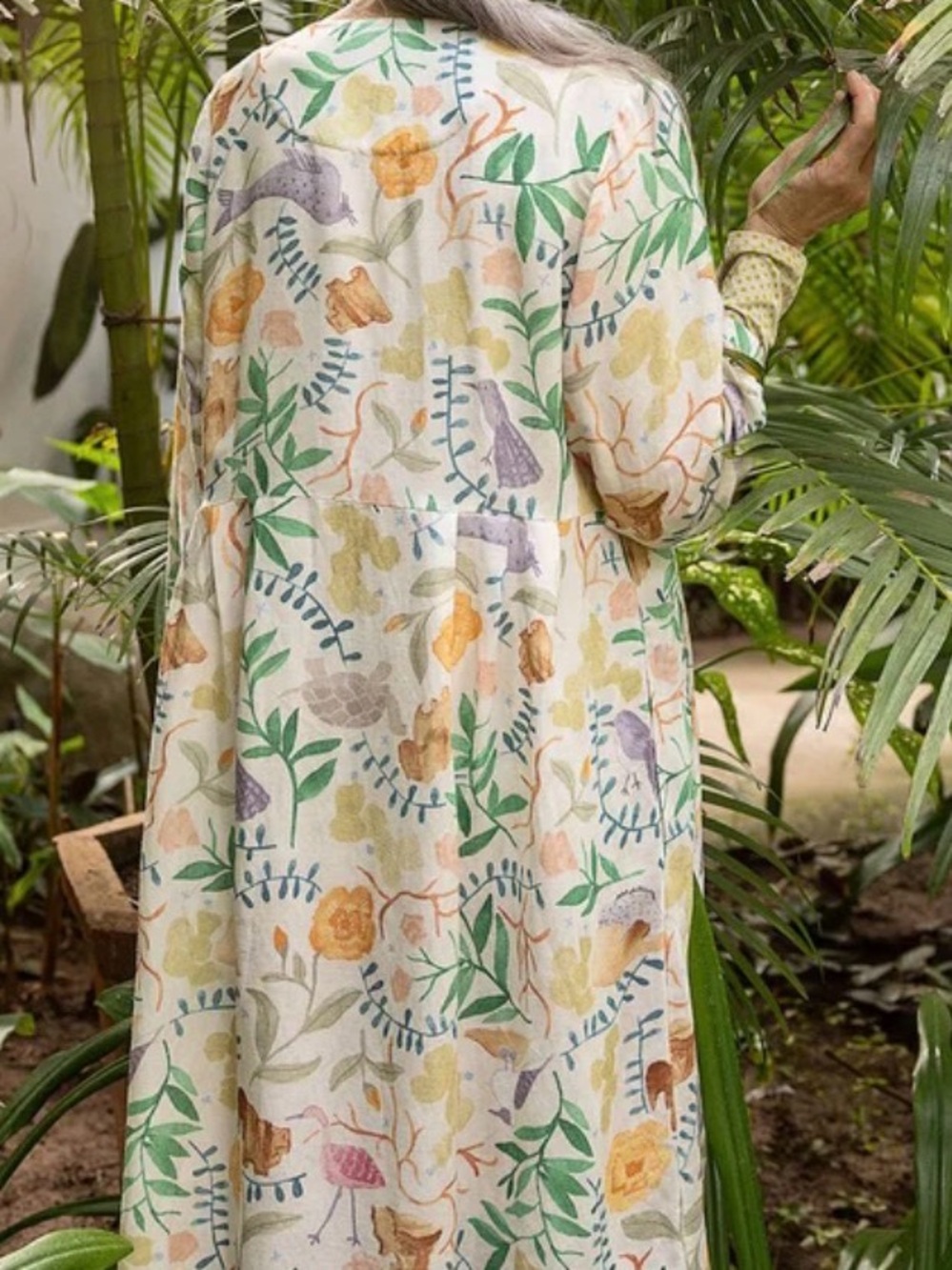 GUDRUN SJODEN w/ FIRM PRICE Mockingbird“ organic LINEN w gorgeous water colours! - Picture 4 of 7